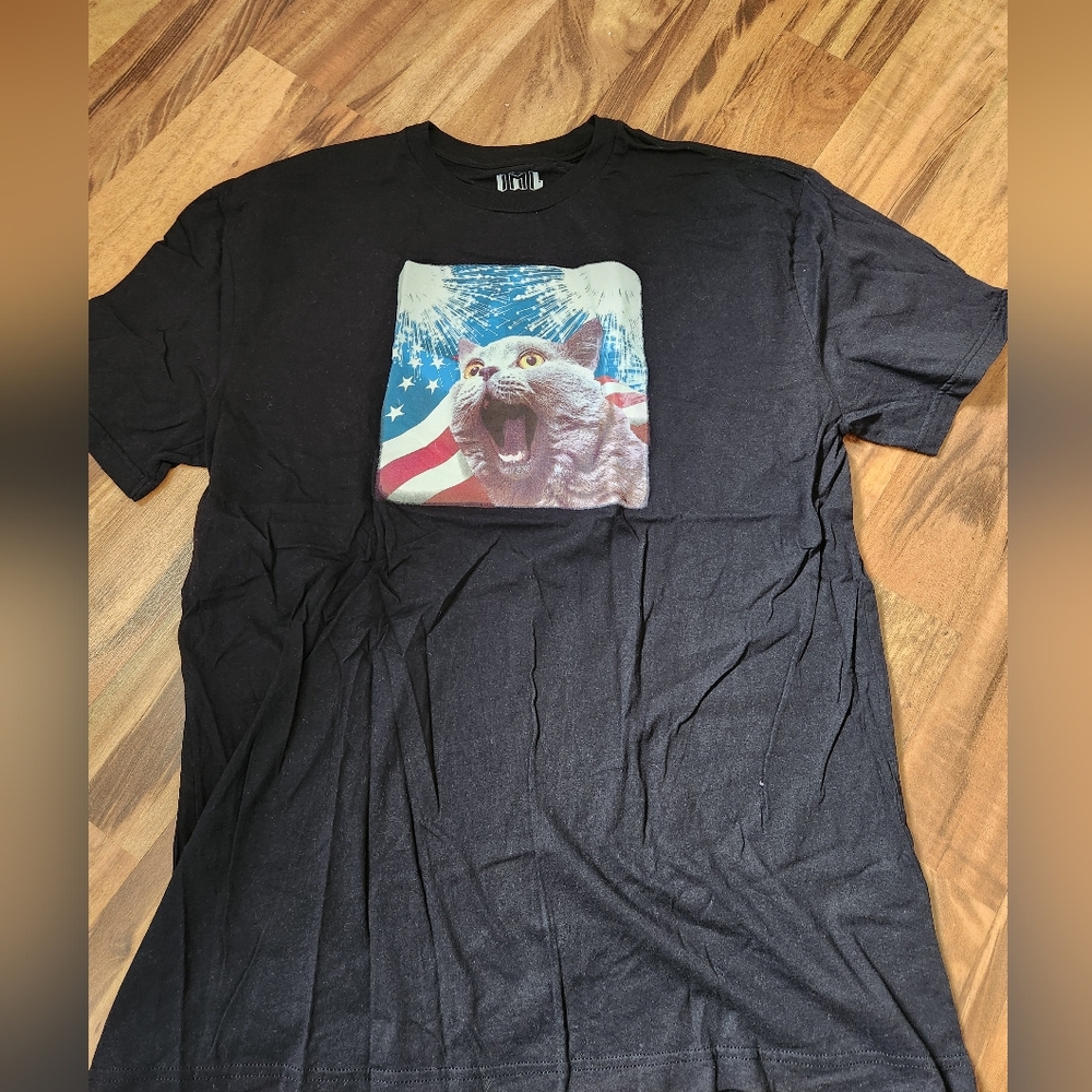 Cat American Flag Graphic Tee size 2XL